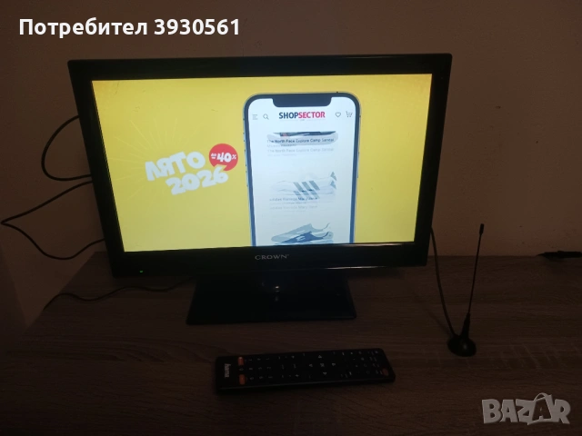 Tv  CROWN 12v и 220v цифров тунер и дистанционно, снимка 4 - Телевизори - 54739340