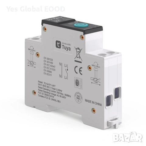 TONGOU WiFi Smart Switch 25A DIN с измерване, снимка 3 - Друга електроника - 54001647