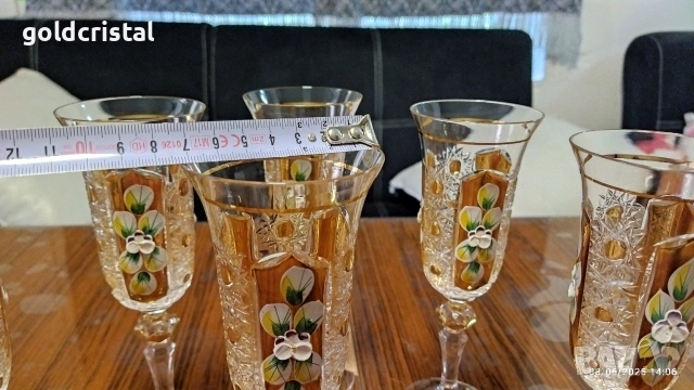 кристални чаши Бохемия Чехословакия , снимка 3 - Антикварни и старинни предмети - 54011301
