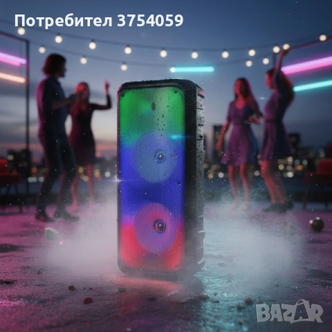 Безжична RGB тонколона – 2×8″ говорителя, Bluetooth, 1200 W, батерия 3000 mAh, снимка 2 - Караоке - 55196144