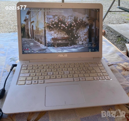 Лаптоп 14 ин SLIM ASUS  - € 98. Бял целия, тежи 1 ,2 кг , тънък 17 мм, удобен за командировка!, снимка 3 - Лаптопи за дома - 54427514