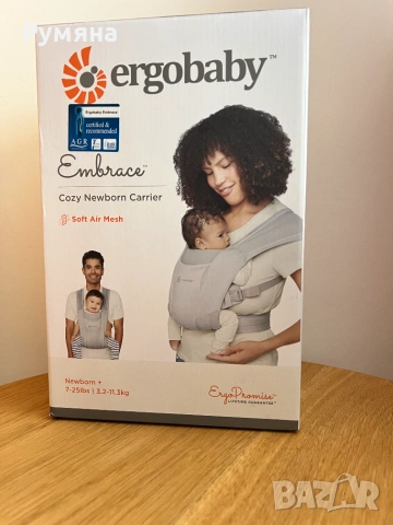 Ергономична раница за бебе ERGOBABY EMBRACE SOFT AIR , снимка 4 - Кенгура и ранички - 55279714