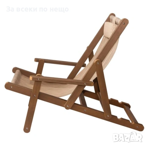 Сгъваем дървен шезлонг, 66.5*103.5*65 см – 66.5*105*83 см Код P2804, снимка 4 - Градински мебели, декорация  - 55227864