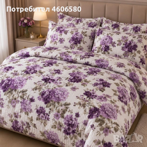 🩷 НОВИ ДЕСЕНИ НА КОМПЛЕКТИ ОТ КРЕПОН 🩷, снимка 5 - Спално бельо - 54530970