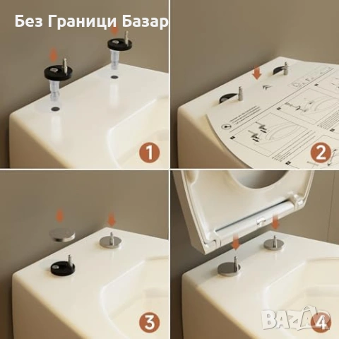 Нова Бяла тоалетна седалка Soft Close UF универсална O Shape антибактериална за баня wc, снимка 8 - Други стоки за дома - 54468391