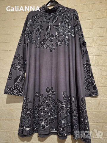 СТРАХОТНА ТУНИКА/РОКЛЯ ЕФЕКТЕН ДЕСЕН 3XL-4XL, снимка 4 - Рокли - 55166517