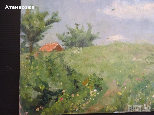 ТАНЯ ТАНЧЕВА картина Пейзаж масло 1990 г 1 , снимка 3 - Картини - 54149409