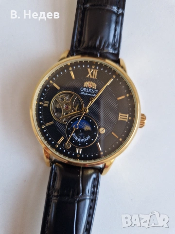 ORIENT Sun & Moon, semi-skeleton, automatic, cal. Epson, Japan, 21 jewels. Чисто нов!, снимка 3 - Мъжки - 55151004
