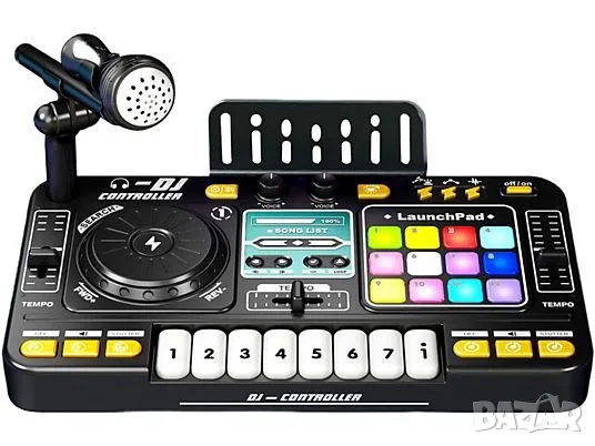 DJ миксиращ пулт с Bluetooth и микрофон на стойка 🎤, снимка 9 - Музикални играчки - 55664471