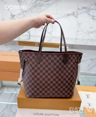 Дамска чанта Louis Vuitton Neverfull, кожа, снимка 7 - Чанти - 55464829