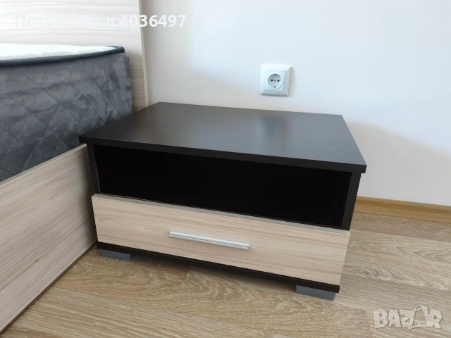 Спалня дъб сонома с нощно шкафче, снимка 3 - Спални и легла - 55080415