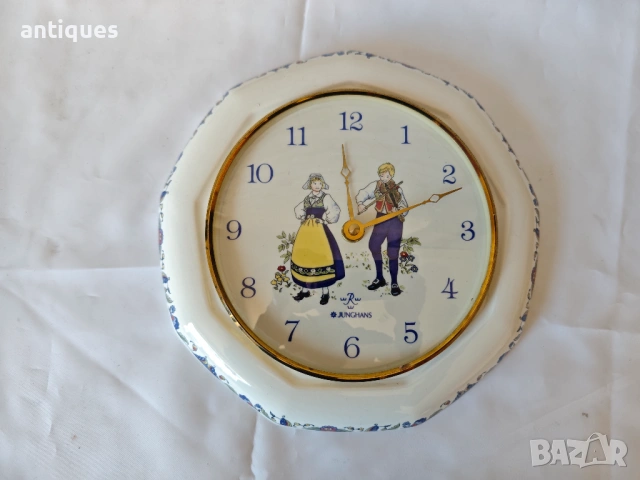 Порцеланов немски стенен часовник - Junghans - 1980г., снимка 11 - Антикварни и старинни предмети - 54105955