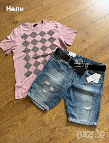 H&M Мъжки нови жестоки къси дънки, снимка 4 - Къси панталони - 55011290