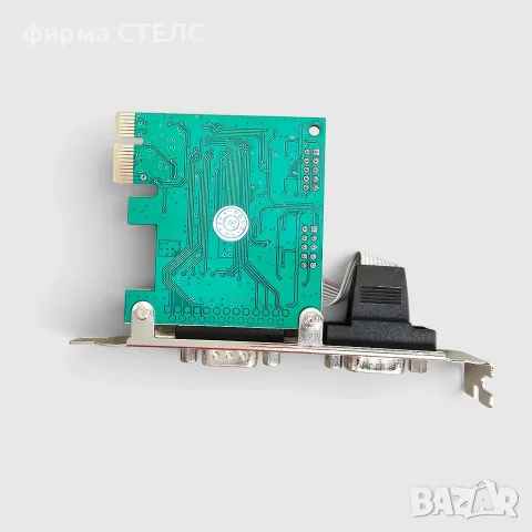 PCI Express RS232 карта с 2 COM порта DB9 – PCIe Serial Port адаптер за компютър, снимка 5 - Части за лаптопи - 40248329