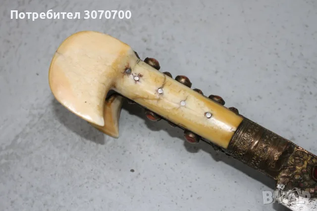 Османски ятаган автентичен моржов зъб, снимка 4 - Антикварни и старинни предмети - 55542221