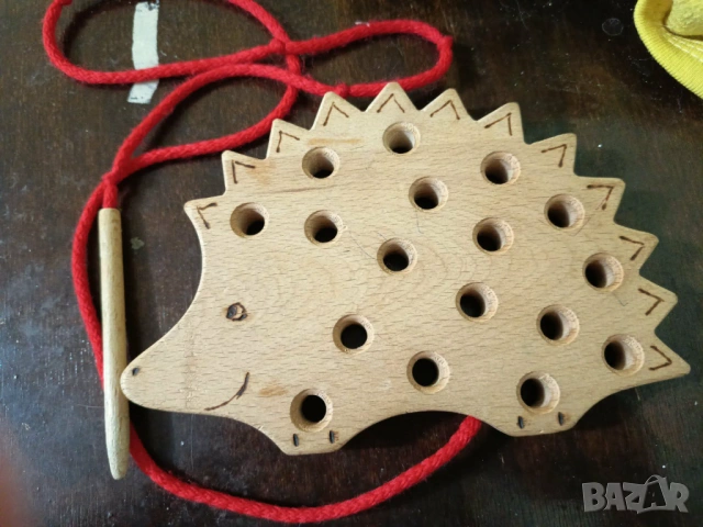 Дървена играчка за шнуроване - Montessori, снимка 2 - Образователни игри - 54036682