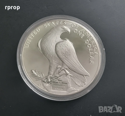 САЩ. Сребро .1 долар. 1984 година.XXIII летни Олимпийски игри. Лос Анжелис., снимка 3 - Нумизматика и бонистика - 54661700