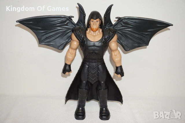 Рядка Оригинална Голяма Кеч Фигура На The Undertaker С Изкачащи Черни Крила 30см, снимка 6 - Колекции - 54275838