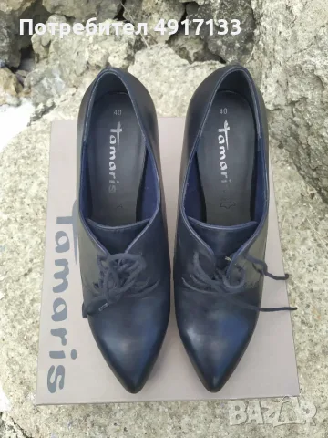 Tamaris кожени обувки с висок ток – №40  45€, снимка 4 - Дамски обувки на ток - 55663582