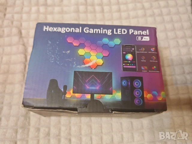 Hexagonal Gaming LED панели RGB 8 бр смарт осветление, снимка 2 - Лед осветление - 54302314