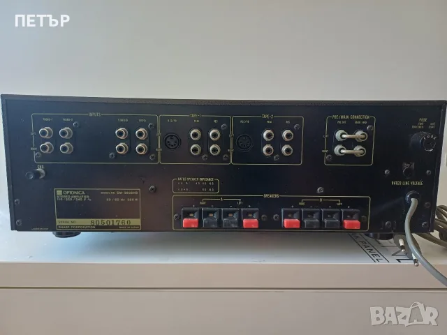 SHARP OPTRONICA SM 3636 .44.2 X 14.4 X 36.3 . 14.5. кг усилватела е в перфектно състояние , снимка 3 - Ресийвъри, усилватели, смесителни пултове - 55506300