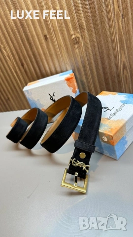 Yves Saint Helens 💎 Естествена Кожа и Велур , снимка 8 - Колани - 54055117