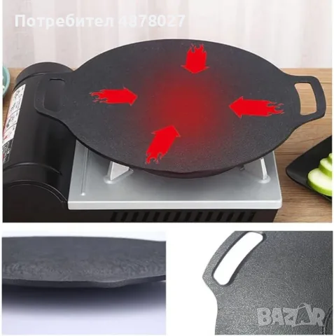 Многопластов тиган 34 см с незалепващо покритие, снимка 2 - Съдове за готвене - 55698285