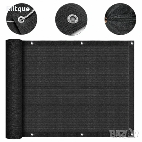 Покривало за балкон и тераса 1.5x5 м, HDPE материал 180 г/м², 95% UV защита, Тъмно сиво, снимка 5 - Други стоки за дома - 54439474