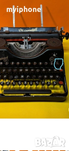 Антична Пишеща машина Rheinmetall клавиатура старобългарски 1930 година., снимка 9 - Антикварни и старинни предмети - 54082753