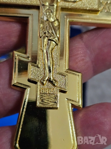 Златист православен нагръден кръст  ортодоксален нагръден кръст свещеннически кръст за богослужения, снимка 4 - Антикварни и старинни предмети - 54206531