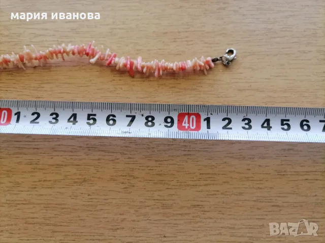 Колие от естествен корал сьомга , снимка 2 - Колиета, медальони, синджири - 55444989
