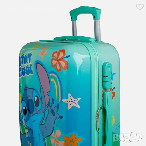 Детски куфар с колелца Mercado Trade, Цвят Зелен, Stitch, снимка 3 - Раници - 54259121