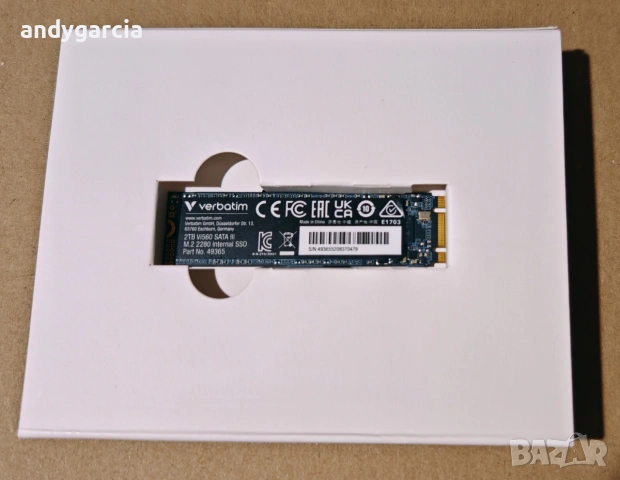  2TB SSD Verbatim Vi560 S3  M.2 SATA 3 6GB/sec. read 520 MB/s. 22x80mm  диск ЧИСТО НОВ, снимка 5 - Твърди дискове - 54962554