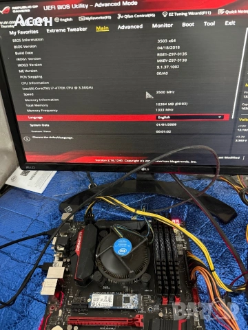 платка ASUS ROG Maximus VII. И процесор Intel Core i7-4770K на 3.50GHz DDR3 Рам 16 gb ssd128, снимка 2 - Дънни платки - 49520915
