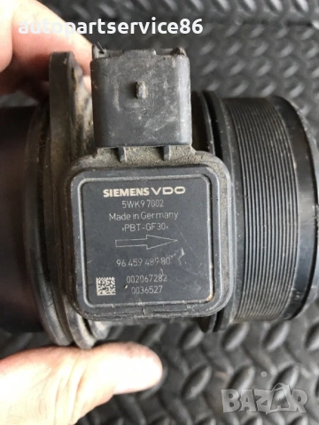 Дебитомер за въздух Siemens 5WK97002 за Citroën Jumpy / Peugeot Expert (2007–2011) 9645948980, снимка 3 - Части - 54502930
