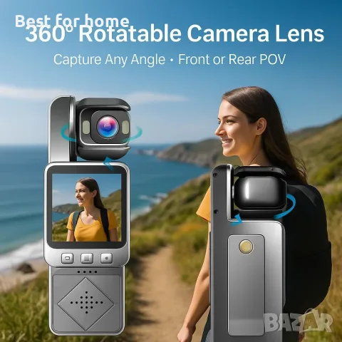 Acuvar Mini Clip-On телесна камера 1080P с 360° , снимка 5 - Други - 55524198