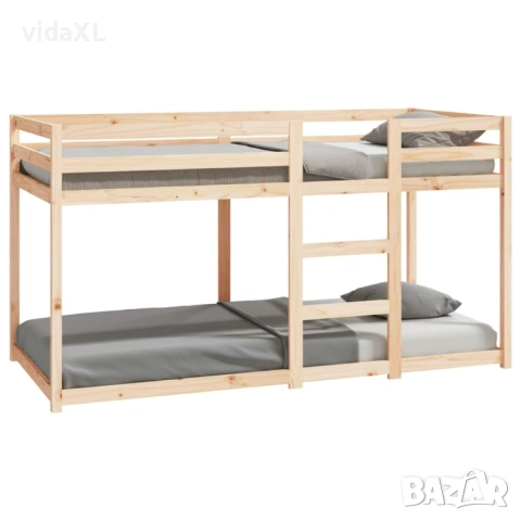 vidaXL Двуетажно легло без матрак 90x200 cm масивна дървесина бор(SKU:3206504)