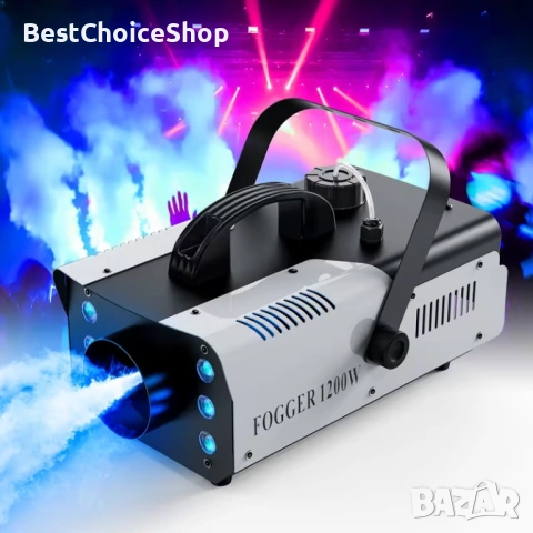 UKing 1200W Мини машина за дим с 6 RGB LED светлини, дистанционно управление за партита и събития , снимка 7 - Друга електроника - 54335477