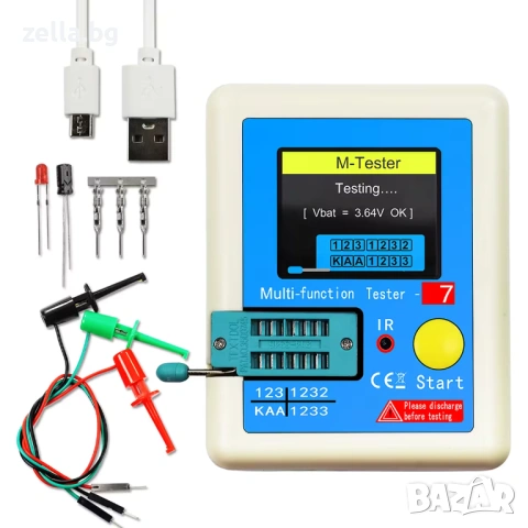ESR метър LCR-T7 – тестер за електронни компоненти: транзистори, MOSFET, IGBT, кондензатори 10489, снимка 6 - Друга електроника - 54706410