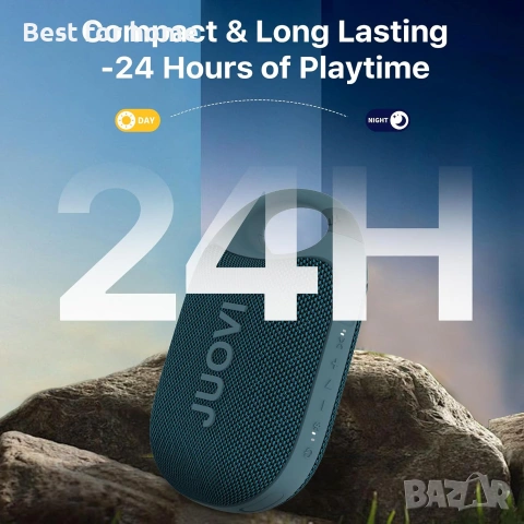 JUOVI Clip Безжичен преносим Bluetooth високоговорител, 24-часово възпроизвеждане, снимка 3 - Bluetooth тонколони - 55057058