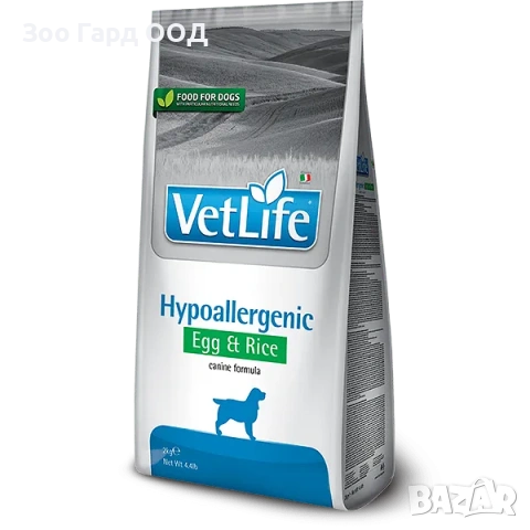Vet Life Hypoallergenic EGG & RICE - специализирана храна за кучета с чувствителна кожа или алергии 