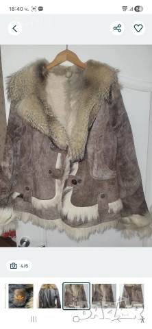 Яке от естествена кожа и яка от лисица, снимка 6 - Якета - 54333172
