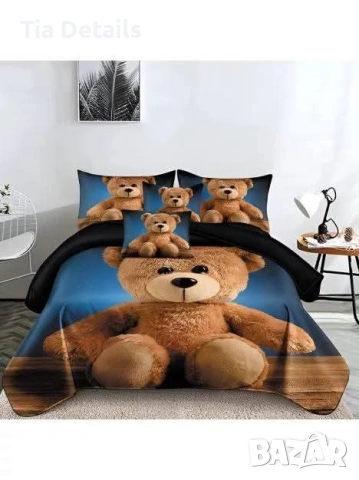 Двулицево 3D спално бельо 6 части, снимка 6 - Спално бельо - 54637657