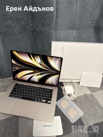 КАТО НОВ ! Macbook Air 15,3 M2 8 GB Ram 256ssd , снимка 2 - Лаптопи за работа - 54466806