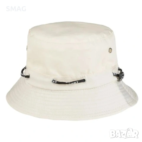 Дамска bucket шапка бежова с черна връзка_1235512