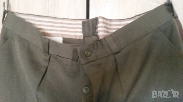 Стара военна униформа, панталон, тъмнозелен, с ленти най-долу, снимка 6 - Антикварни и старинни предмети - 54193506