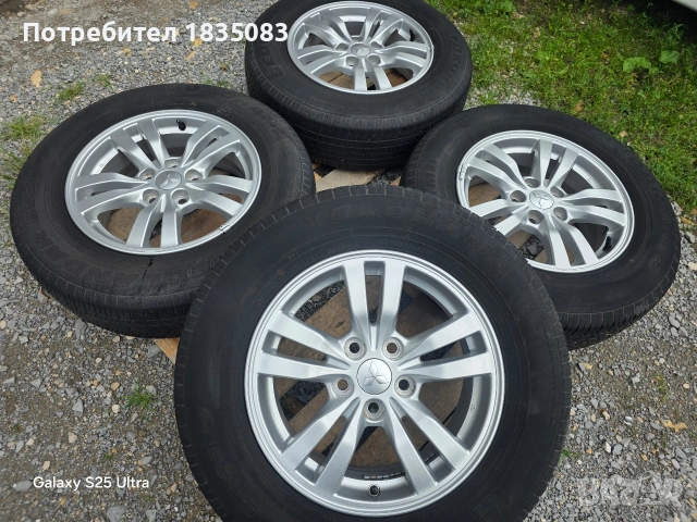 Лети джанти 16ки 5х114.3 Mitsubishi + летни гуми 215/70/16 Yokohama