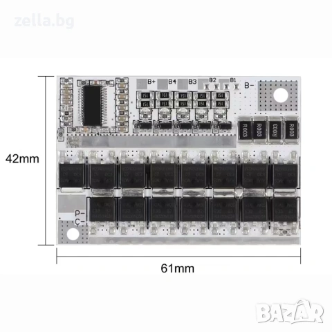 BMS 5S 100A 21V защитна платка за балансиране на Li-Ion 18650 батерии – за електроинструменти 10022, снимка 4 - Друга електроника - 54655985