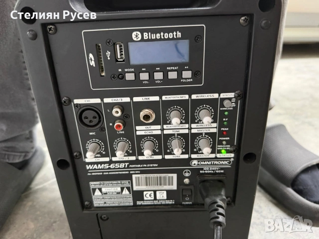1405 Omnitronic WAMS-65BT  акумулаторна преносима караоке тонколона -цена  117.35 лв или 60 евро    , снимка 3 - Караоке - 54555983