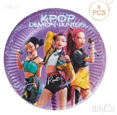 K-POP Demon Hunters 8 бр парти салфетки 6 бр картонени чинии рожден ден, снимка 4 - Аксесоари за кухня - 55675875